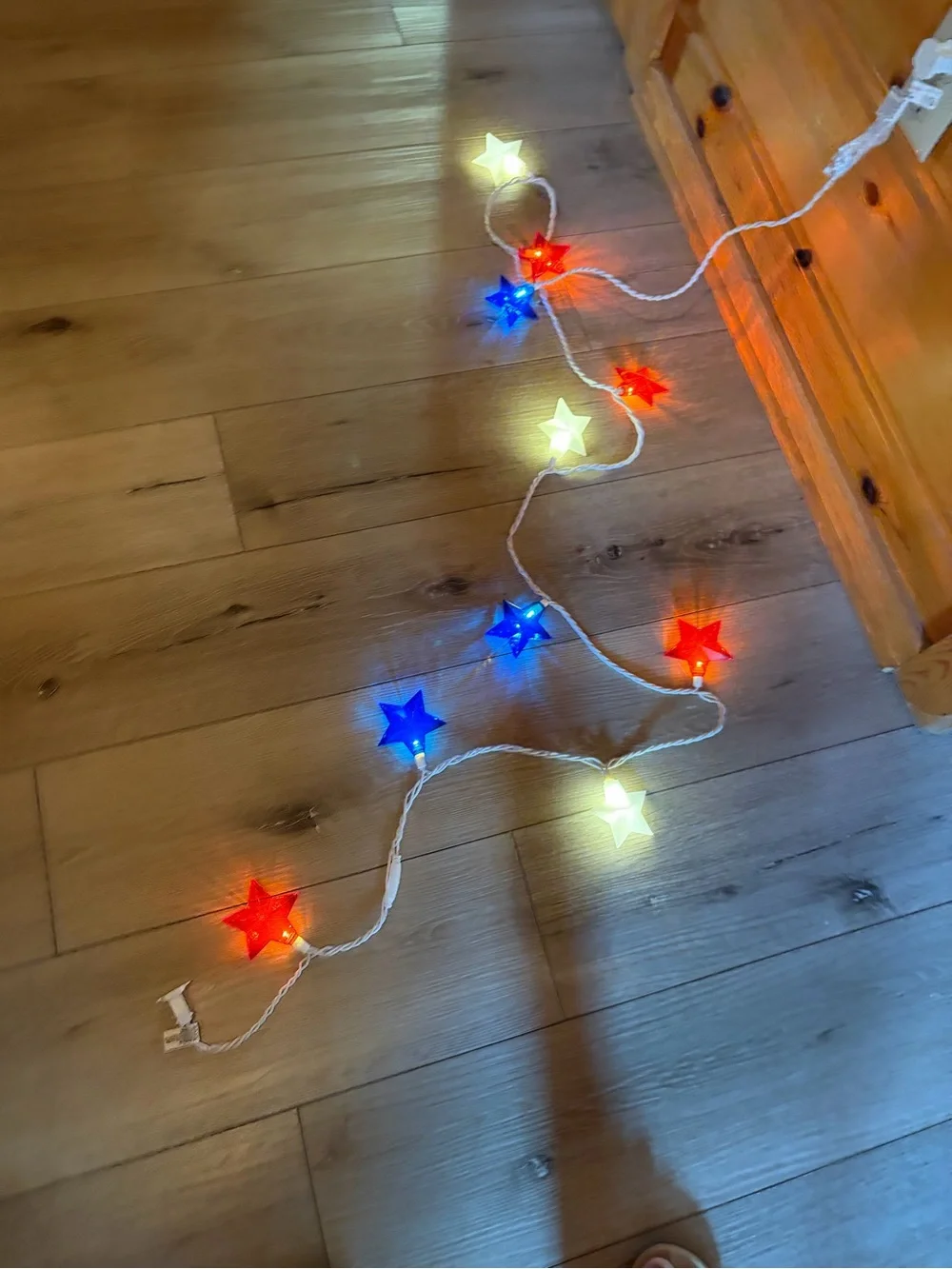 Multicolor Star String Lights - Red Blue White
